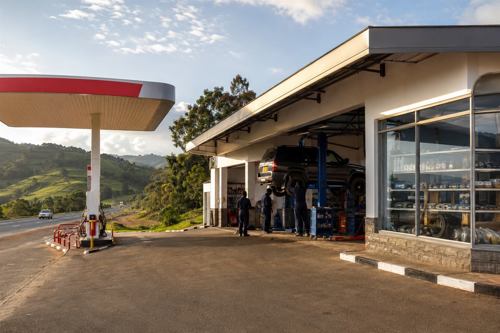 The Hopra Ventures garage at Rubis Konate Service Hub